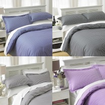 LUXURY CHECK DESIGN EASY CARE POLY COTTON DUVET COVER BED SET
