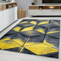 CUBIC 9290 OCHRE YELLOW GREY MUSTARD GOLD RUG LARGE LIVING ROOM 
