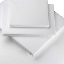 Percale Pair of House Wife Pillowcases in WHITE