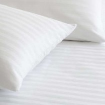 220 Thread Count Striped Duvet Cover in WHITE
