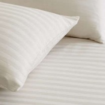 220 Thread Count Striped Fitted Sheets in CREAM