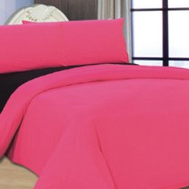 Reversible Fuchsia Pink/ Black Duvet Cover Set