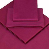Percale Box Pleated Base Platform Valance Sheets in AUBERGINE
