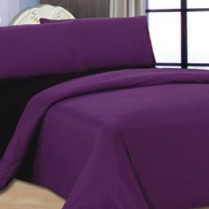 6pc Reversible Complete Blackcurrant / Black  Duvet Cover and Fitted Sheet Bed Set