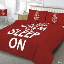 KEEP CALM Red Duvet Cover Pillow Case Bed Set