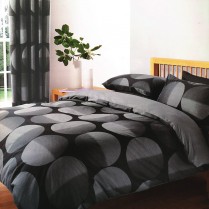 Mirage Black and Grey Printed Bedding Duvet Cover Pillow Case Bed Set