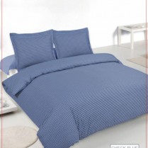 Luxury 180 Thread Count Gingham Check Bed Set Blue Duvet Cover + Pillowcases
